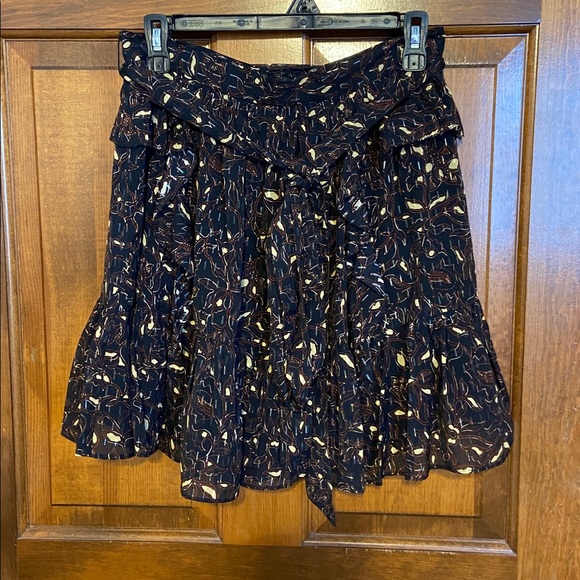 Ulla Johnson Zea Ruffle Mini Skirt in a black floral print Size 8 - Picture 3 of 13